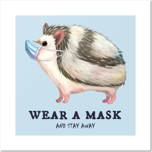 Wear a Mask Hedgehog Posters and Art